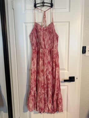 Maurice’s Women's Pink Floral Sundress - Lightweight Strappy Midi